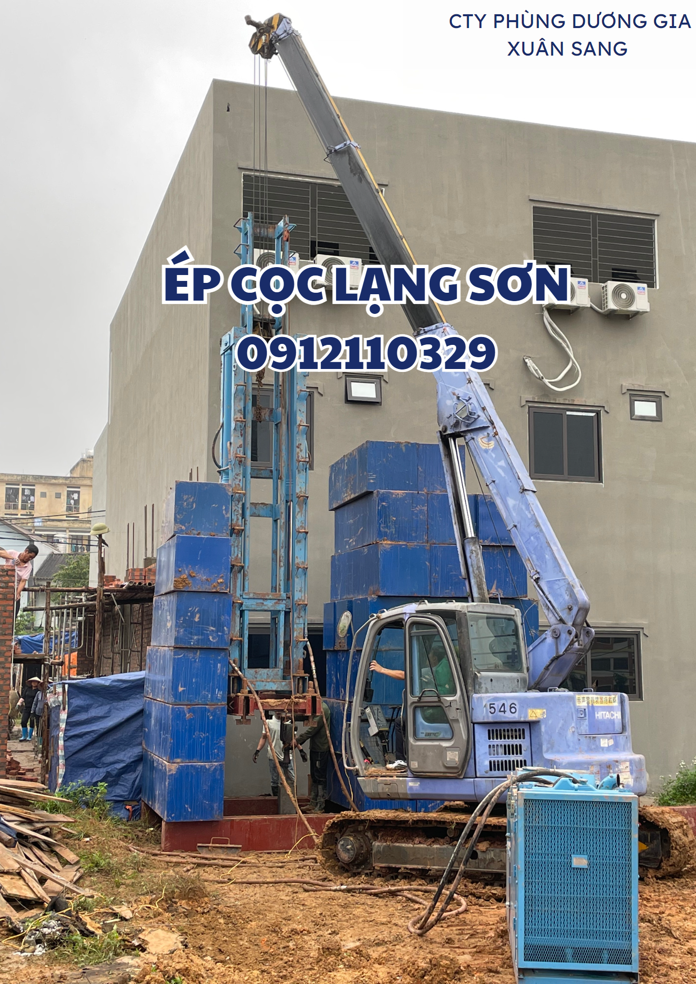 Ép cọc bê tông tại huyện Bắc Sơn - Xuân Sang