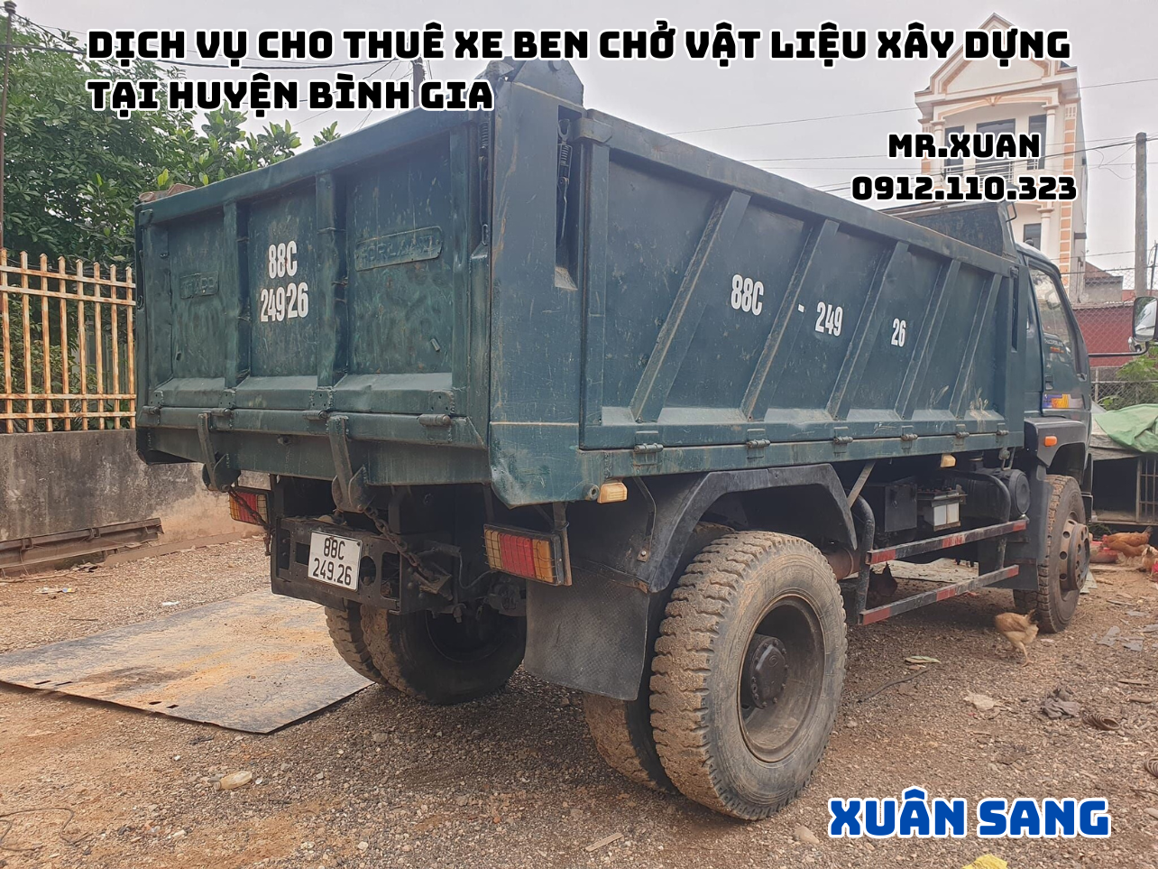 DỊCH VỤ CHO THUÊ XE BEN CHỞ VẬT LIỆU XÂY DỰNG TẠI HUYỆN BÌNH GIA