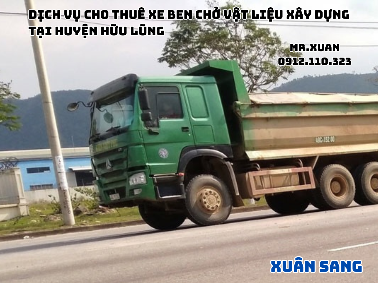 DỊCH VỤ CHO THUÊ XE BEN CHỞ VẬT LIỆU XÂY DỰNG TẠI HUYỆN HỮU LŨNG