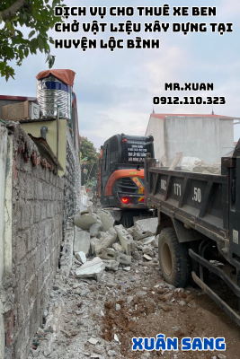 DỊCH VỤ CHO THUÊ XE BEN CHỞ VẬT LIỆU XÂY DỰNG TẠI HUYỆN LỘC BÌNH