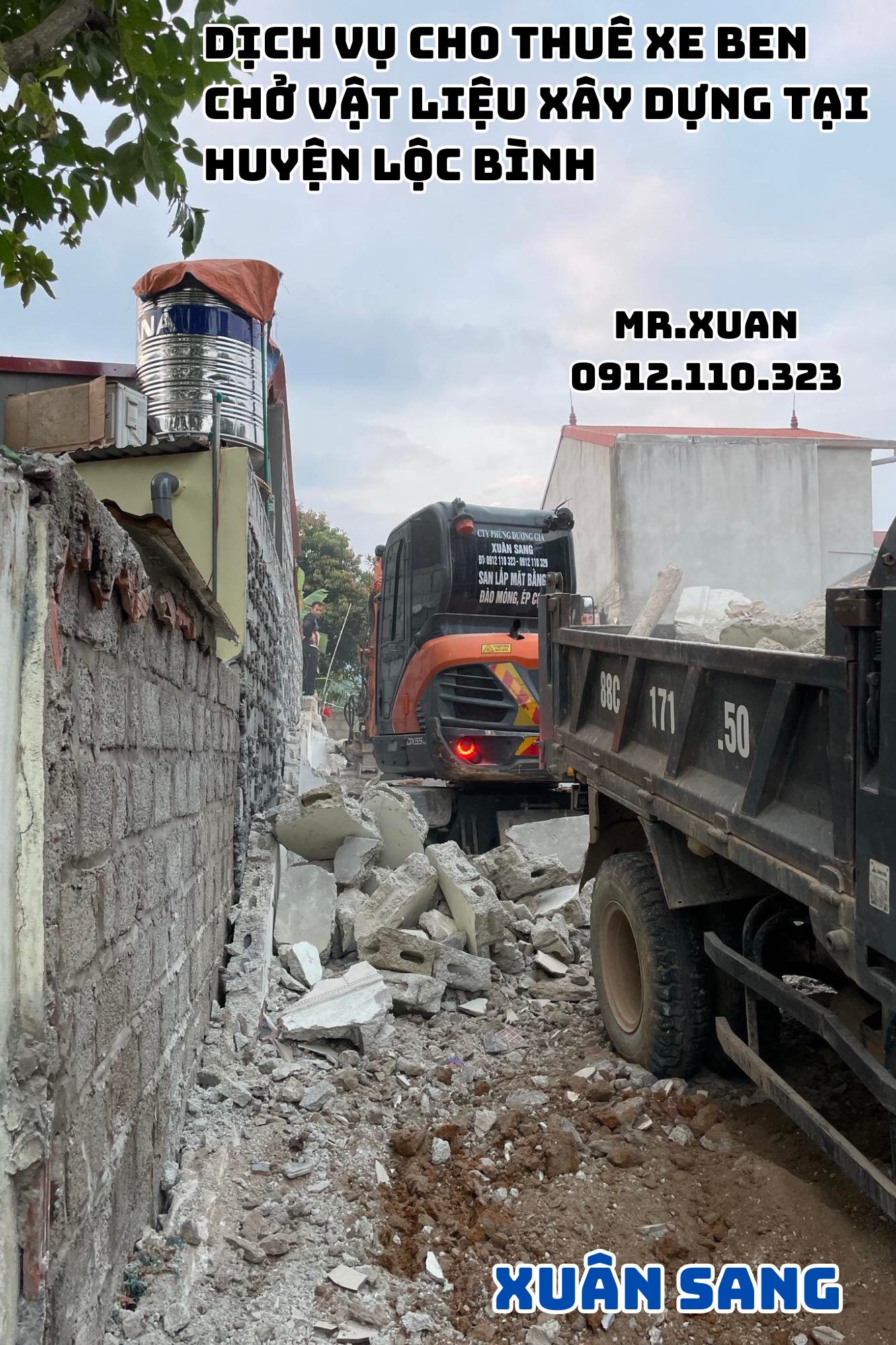 DỊCH VỤ CHO THUÊ XE BEN CHỞ VẬT LIỆU XÂY DỰNG TẠI HUYỆN LỘC BÌNH