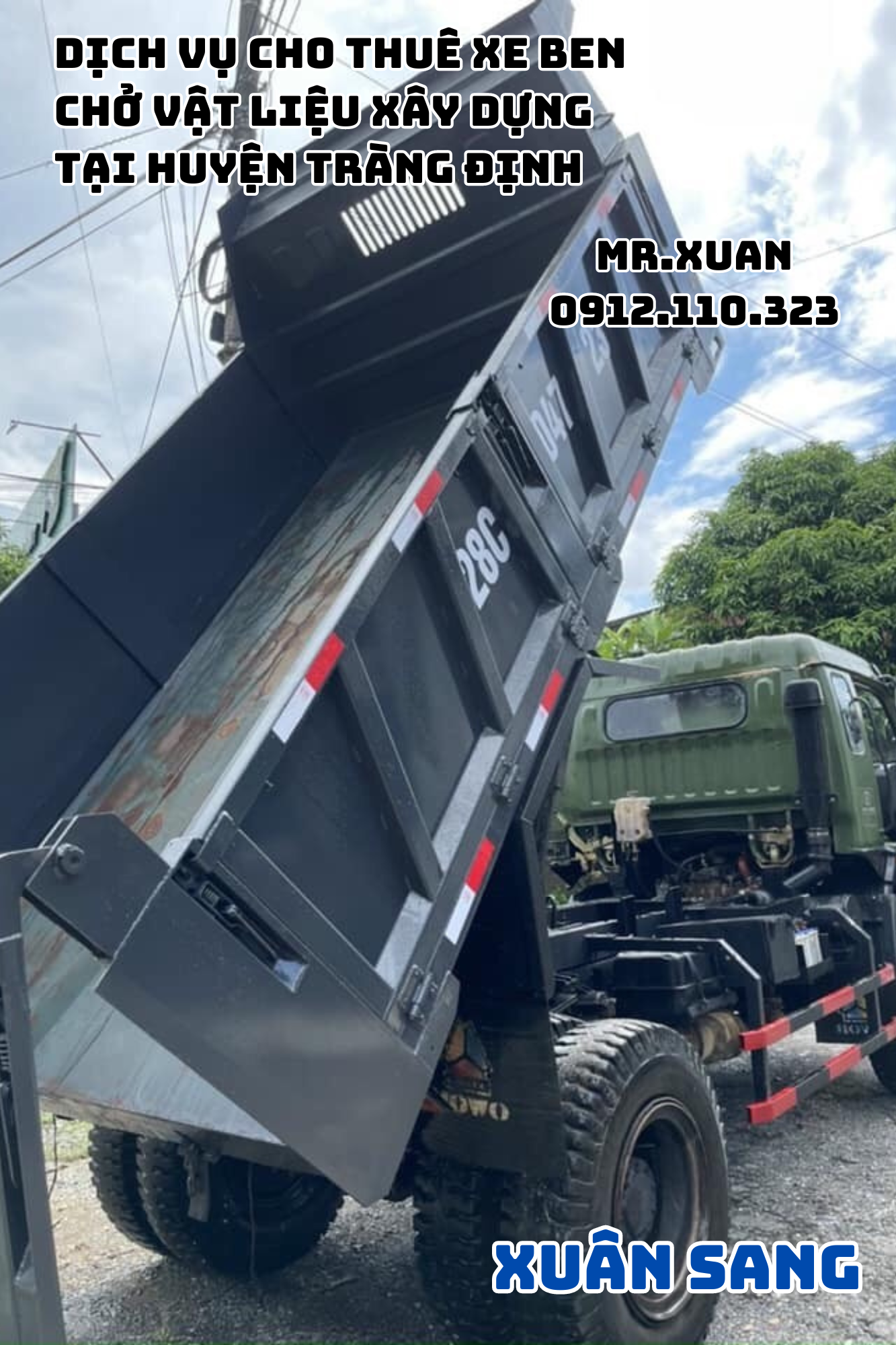 DỊCH VỤ CHO THUÊ XE BEN CHỞ VẬT LIỆU XÂY DỰNG TẠI HUYỆN TRÀNG ĐỊNH