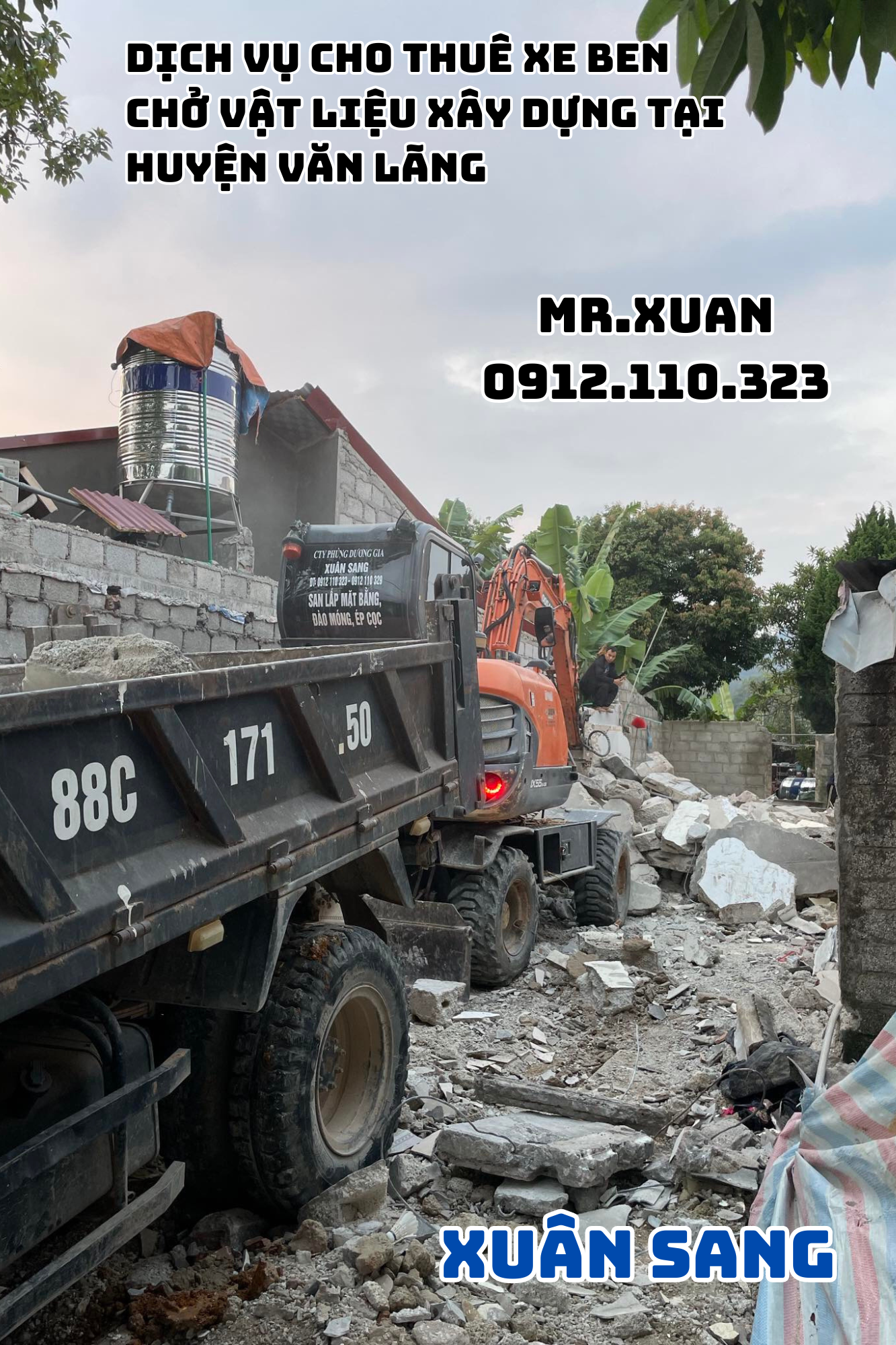 DỊCH VỤ CHO THUÊ XE BEN CHỞ VẬT LIỆU XÂY DỰNG TẠI HUYỆN VĂN LÃNG