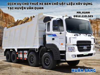 DỊCH VỤ CHO THUÊ XE BEN CHỞ VẬT LIỆU XÂY DỰNG TẠI HUYỆN VĂN QUAN
