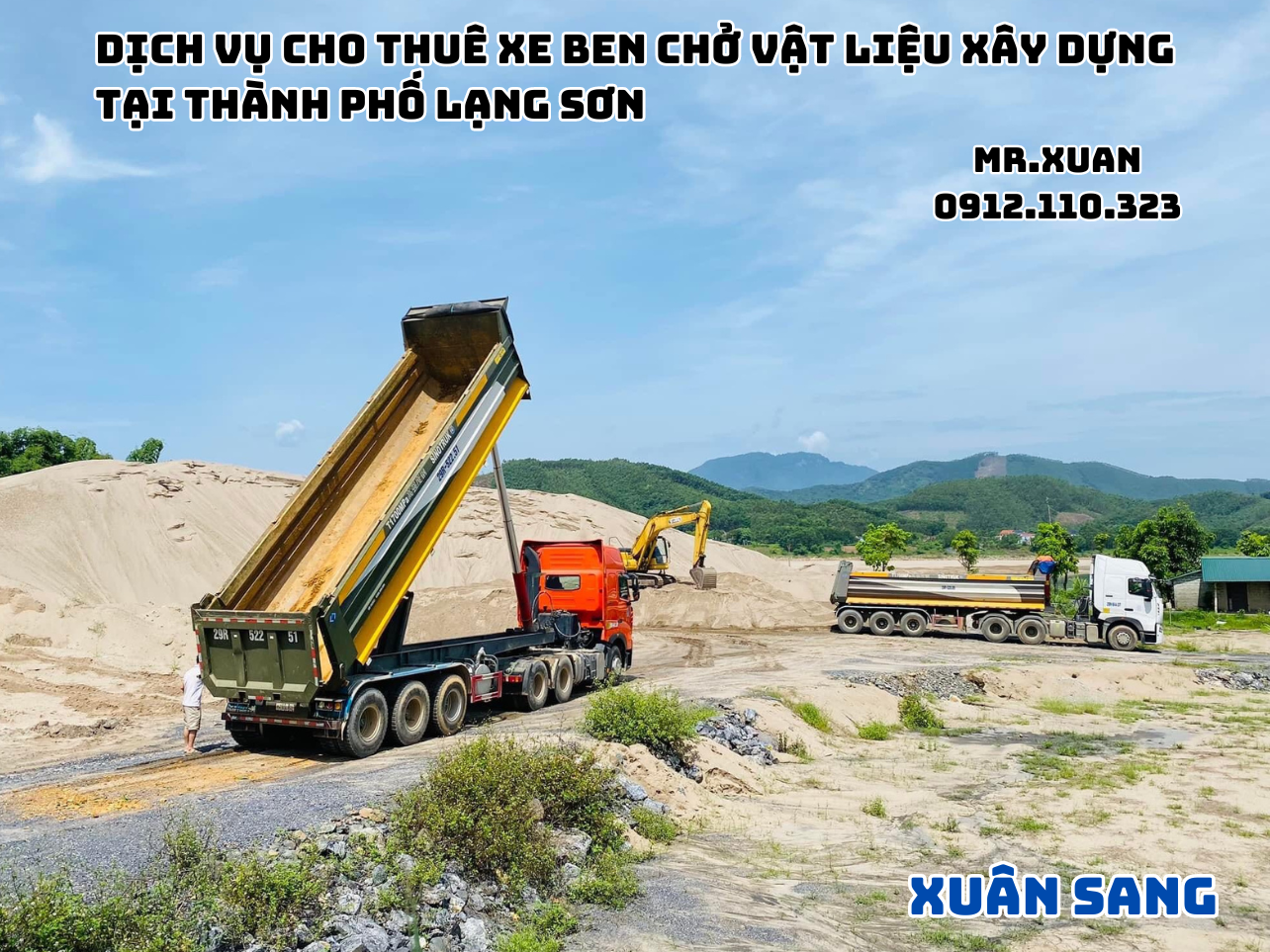 DỊCH VỤ CHO THUÊ XE BEN CHỞ VẬT LIỆU XÂY DỰNG TẠI THÀNH PHỐ LẠNG SƠN