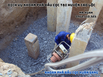 DỊCH VỤ KHOAN PHÁ ĐẦU CỌC TẠI HUYỆN CAO LỘC 