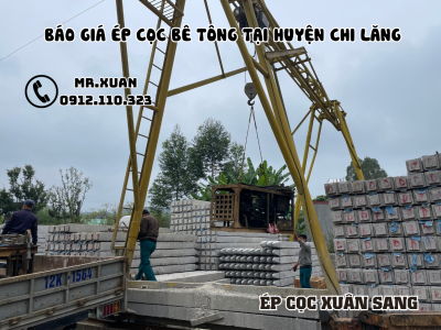 BÁO GIÁ ÉP CỌC BÊ TÔNG TẠI HUYỆN CHI LĂNG