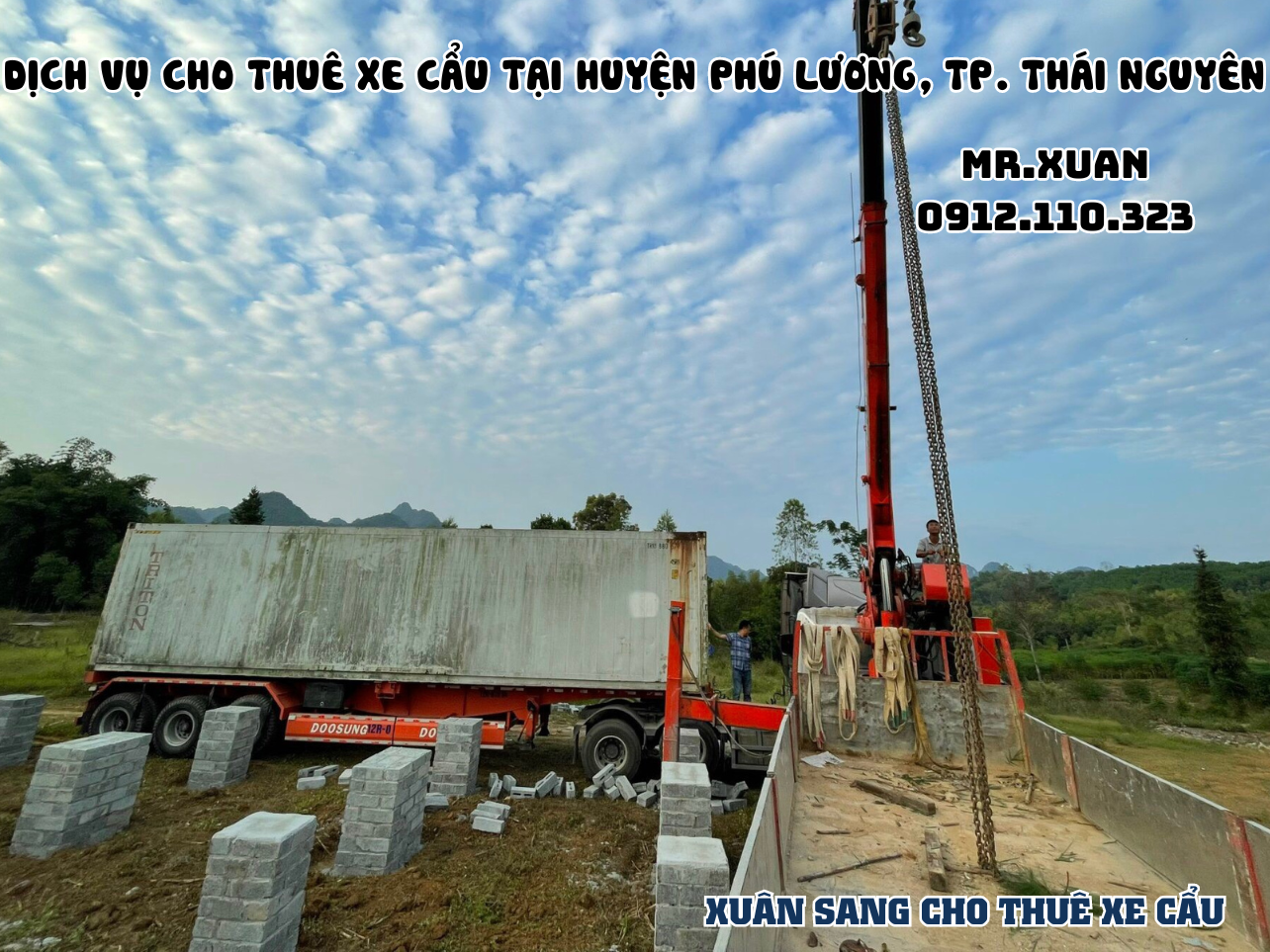 DỊCH VỤ CHO THUÊ XE CẨU TẠI HUYỆN PHÚ LƯƠNG, THÀNH PHỐ THÁI NGUYÊN