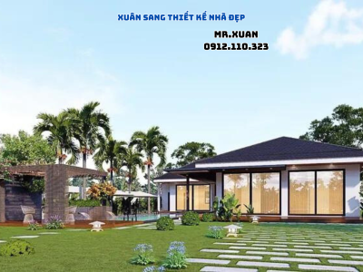 Thiết kế mẫu nhà sân vườn biệt thự hiện đại
