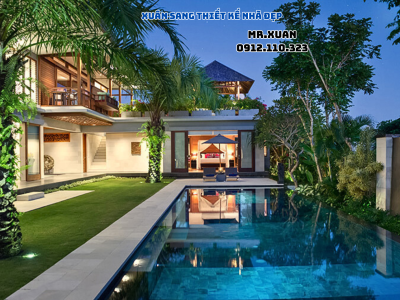 Thiết kế nhà sân vườn có bể bơi